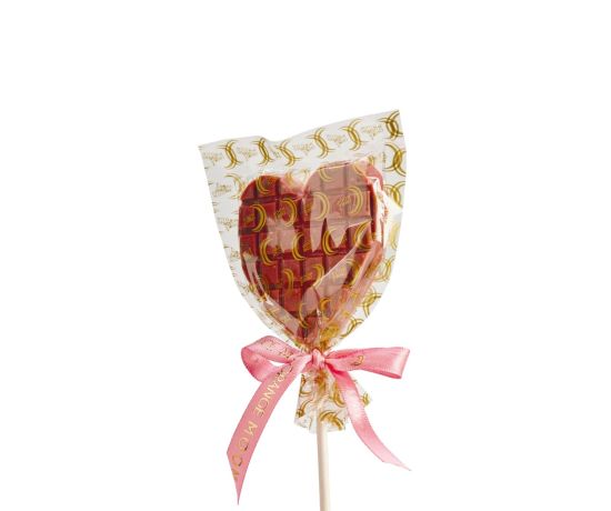 CUORE DI CIOCCOLATO AL LATTE SU STECCO