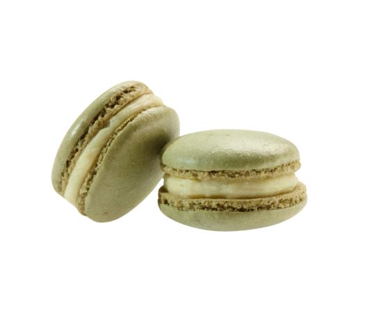 Macaron Tè Matcha e Finger Lime
